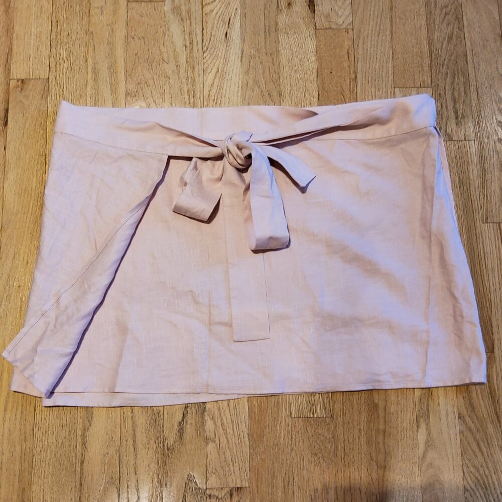 NWOT The Hill House Mini Ballerina Wrap Linen Skirt Waist 44" One size